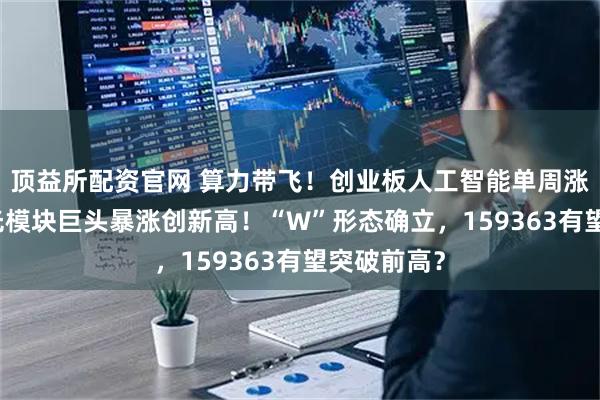 顶益所配资官网 算力带飞！创业板人工智能单周涨近14%，光模块巨头暴涨创新高！“W”形态确立，159363有望突破前高？
